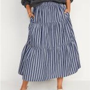 Old Navy Tiered Striped Maxi Skirt NWOT